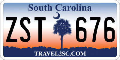 SC license plate ZST676