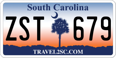 SC license plate ZST679