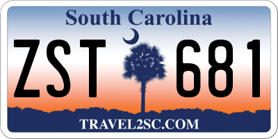 SC license plate ZST681