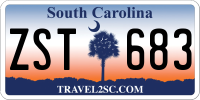 SC license plate ZST683