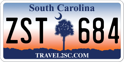 SC license plate ZST684