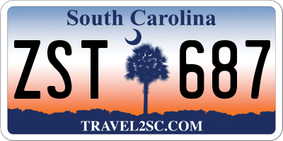 SC license plate ZST687