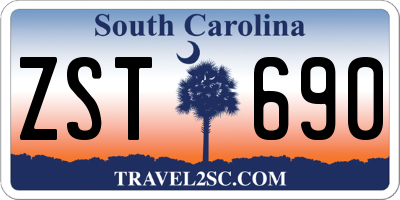 SC license plate ZST690