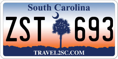 SC license plate ZST693