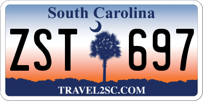 SC license plate ZST697