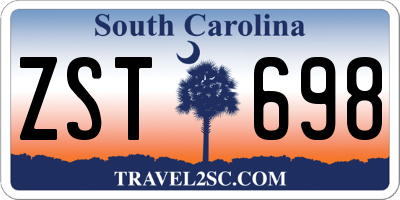 SC license plate ZST698