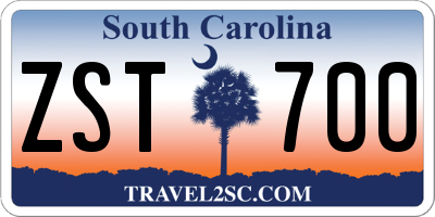 SC license plate ZST700