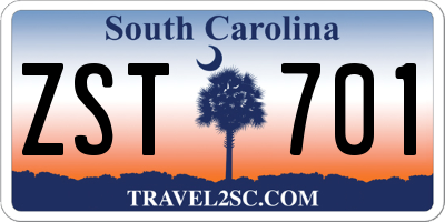 SC license plate ZST701