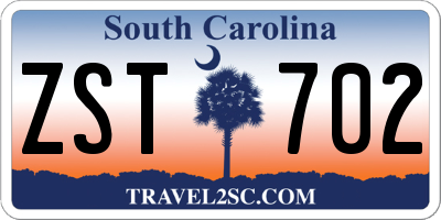 SC license plate ZST702