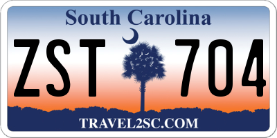 SC license plate ZST704