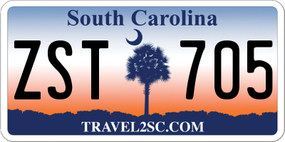 SC license plate ZST705