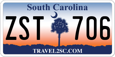 SC license plate ZST706