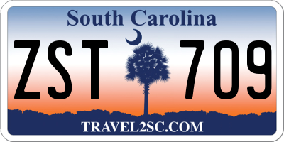 SC license plate ZST709