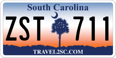 SC license plate ZST711