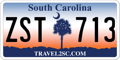 SC license plate ZST713