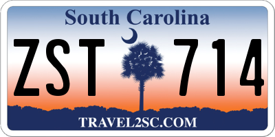 SC license plate ZST714