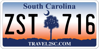 SC license plate ZST716