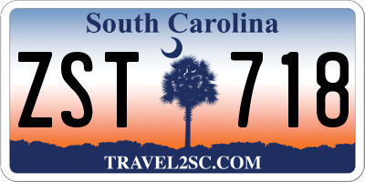 SC license plate ZST718