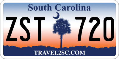 SC license plate ZST720