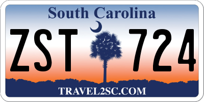 SC license plate ZST724