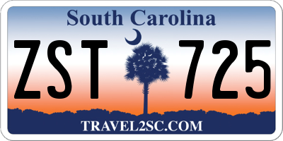 SC license plate ZST725