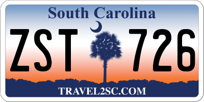 SC license plate ZST726