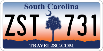 SC license plate ZST731