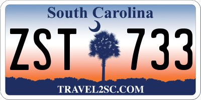 SC license plate ZST733