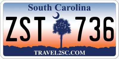 SC license plate ZST736