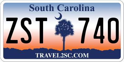 SC license plate ZST740
