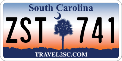 SC license plate ZST741