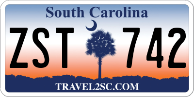 SC license plate ZST742