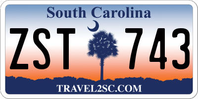 SC license plate ZST743