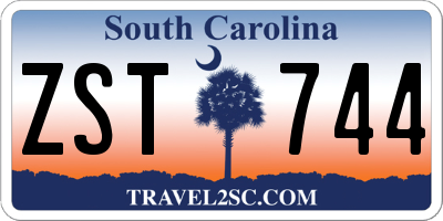 SC license plate ZST744