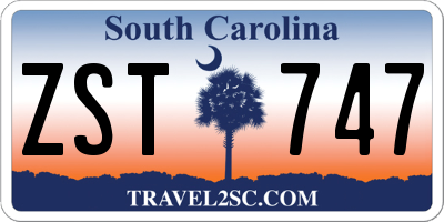SC license plate ZST747