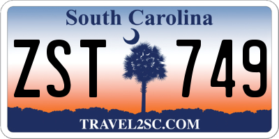 SC license plate ZST749