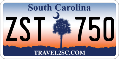 SC license plate ZST750