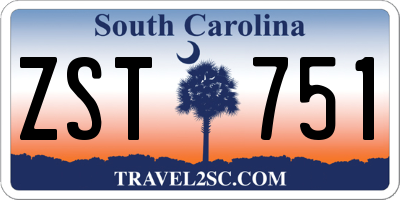 SC license plate ZST751