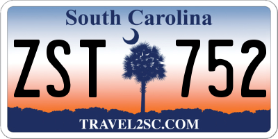 SC license plate ZST752