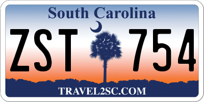 SC license plate ZST754