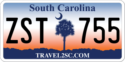 SC license plate ZST755