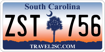 SC license plate ZST756