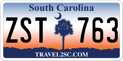 SC license plate ZST763