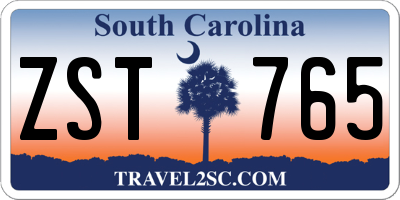 SC license plate ZST765