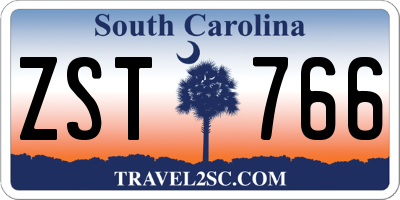 SC license plate ZST766