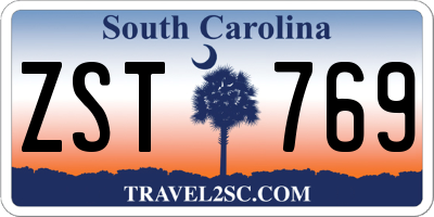 SC license plate ZST769