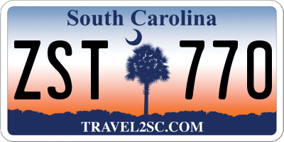 SC license plate ZST770