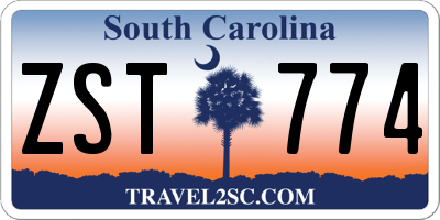 SC license plate ZST774