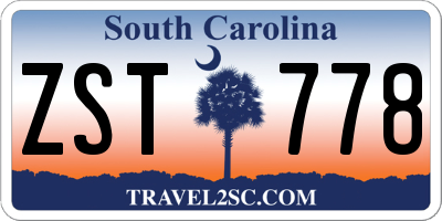 SC license plate ZST778