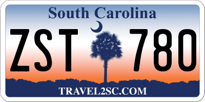 SC license plate ZST780